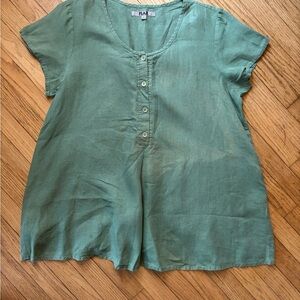 Flax Women's Sage Button-Up tunic AS IS size L